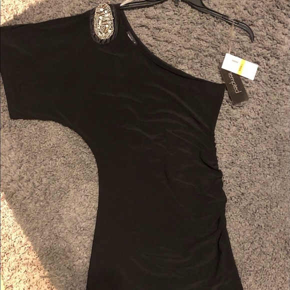 One Shoulder Dress NWT by tempted - Picture 3 of 8